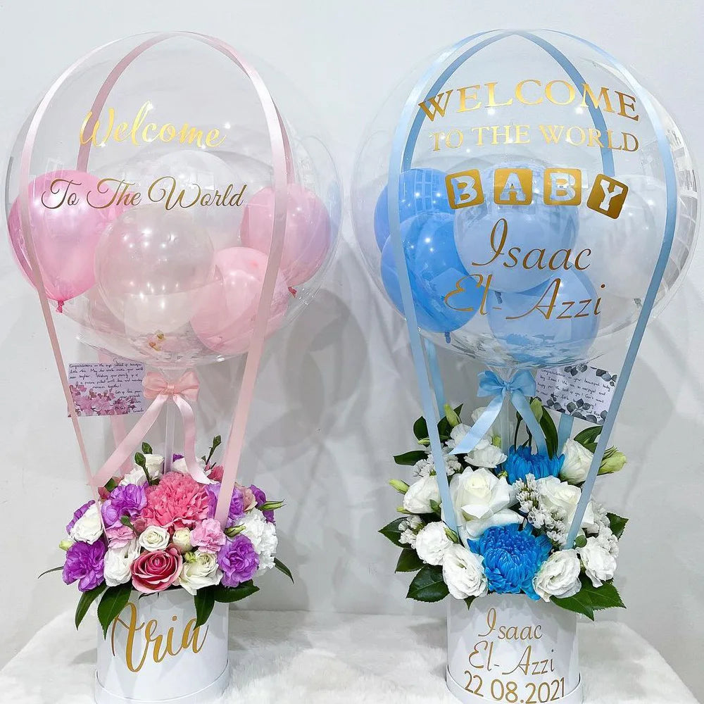 Balloon Gift Hamper Flower Birthday Basket Surprise Delivery Decoration Party Bobo Transparent Chocolate Box Bouquet Air Wedding