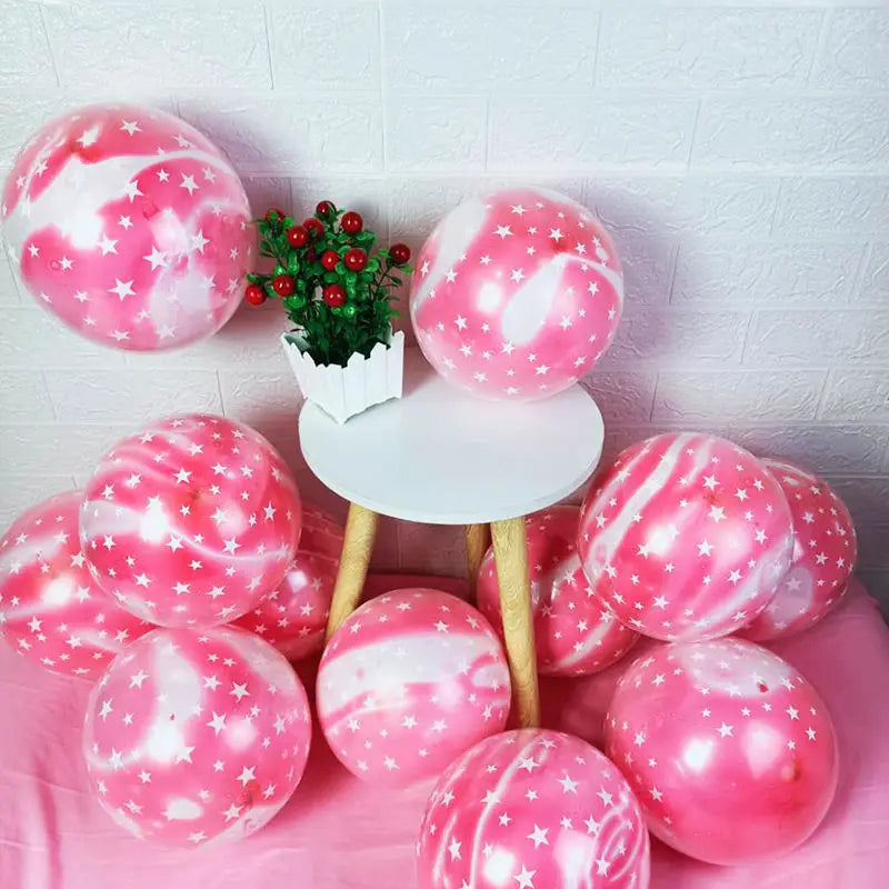 New year's Decor Gypsophila Double Layer Agate Birthday Party Balloons Wedding Supplies Decoration Latex Balloons