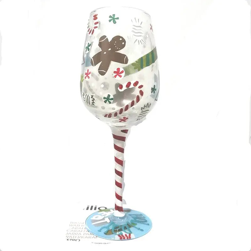 500ml Christmas Gifts Hand-painted Red Wine Glasses