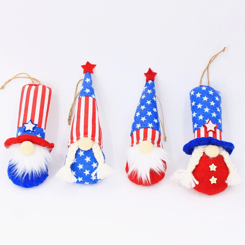 July Fourth Gift Handmade Memorial Day Elf Dwarf Table Decor Ornaments Home Patriotic Gnomes Plush Decorations