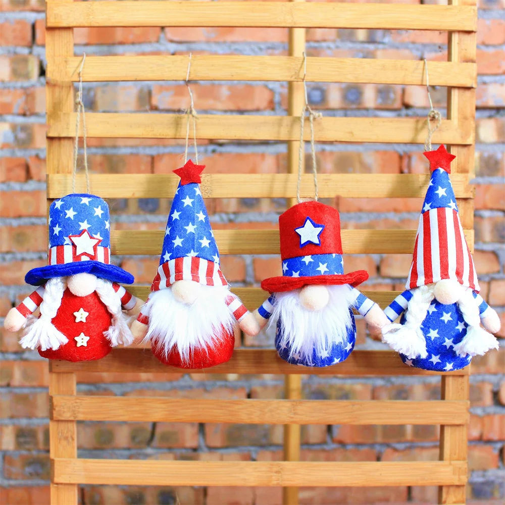 July Fourth Gift Handmade Memorial Day Elf Dwarf Table Decor Ornaments Home Patriotic Gnomes Plush Decorations