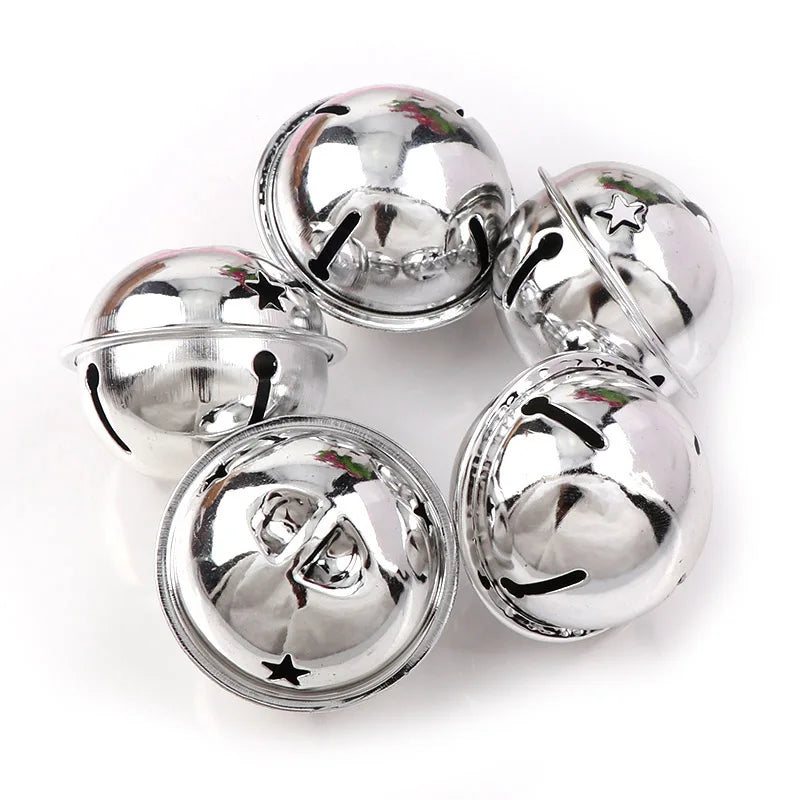 25/30/35/40/50mm Jingle Bell Gold/Silver Christmas Tree Pendant Ornaments Decorations DIY Handmade Crafts Accessories