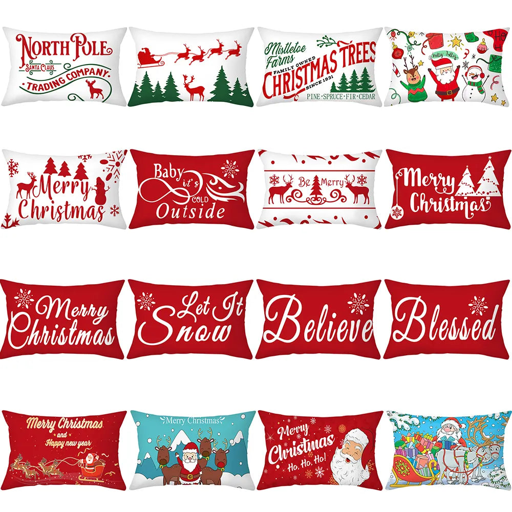 Christmas Cushion Cover 30x50 Polyester Sofa Cushions Decorative Pillo