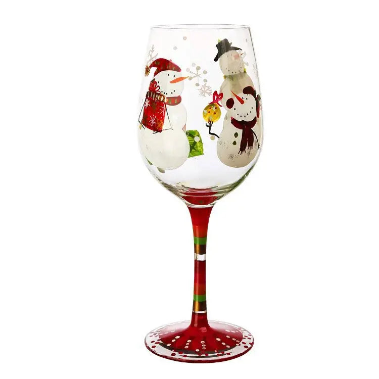 500ml Christmas Gifts Hand-painted Red Wine Glasses