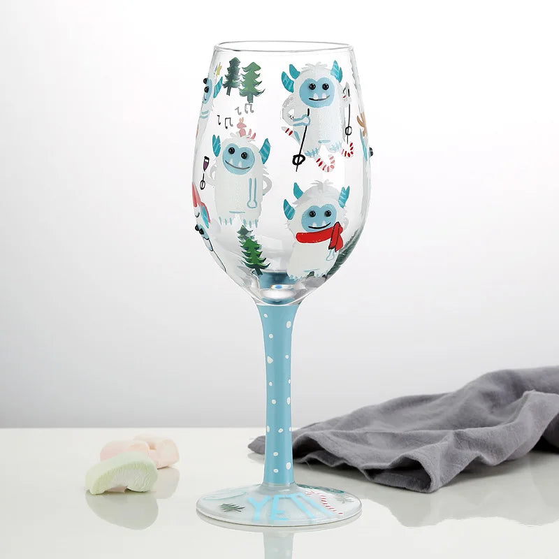 500ml Christmas Gifts Hand-painted Red Wine Glasses