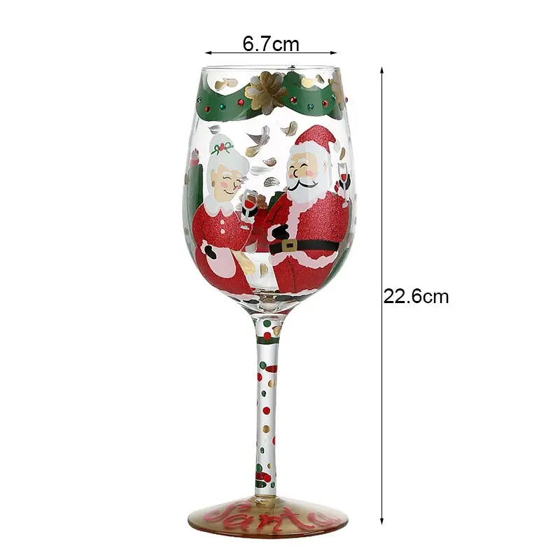 500ml Christmas Gifts Hand-painted Red Wine Glasses