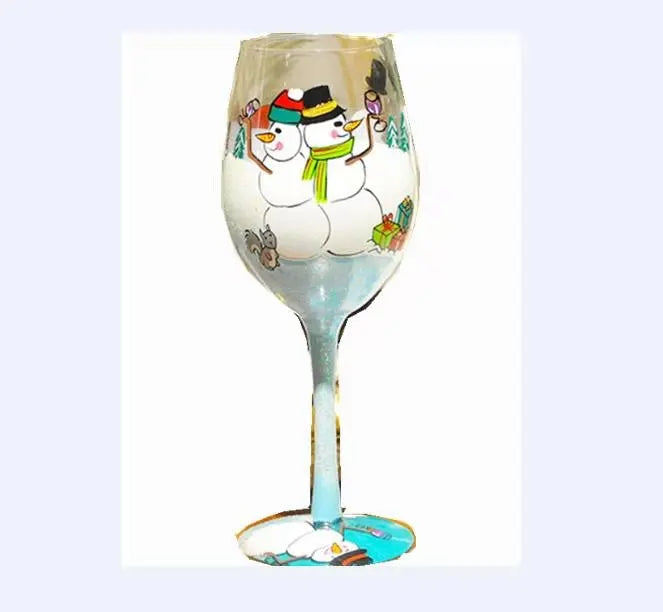 500ml Christmas Gifts Hand-painted Red Wine Glasses