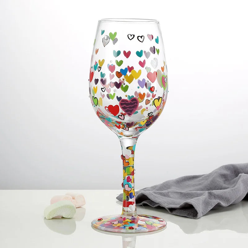 500ml Christmas Gifts Hand-painted Red Wine Glasses