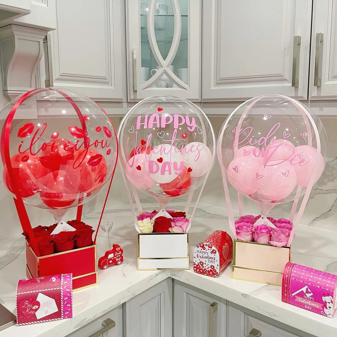 Balloon Gift Hamper Flower Birthday Basket Surprise Delivery Decoration Party Bobo Transparent Chocolate Box Bouquet Air Wedding