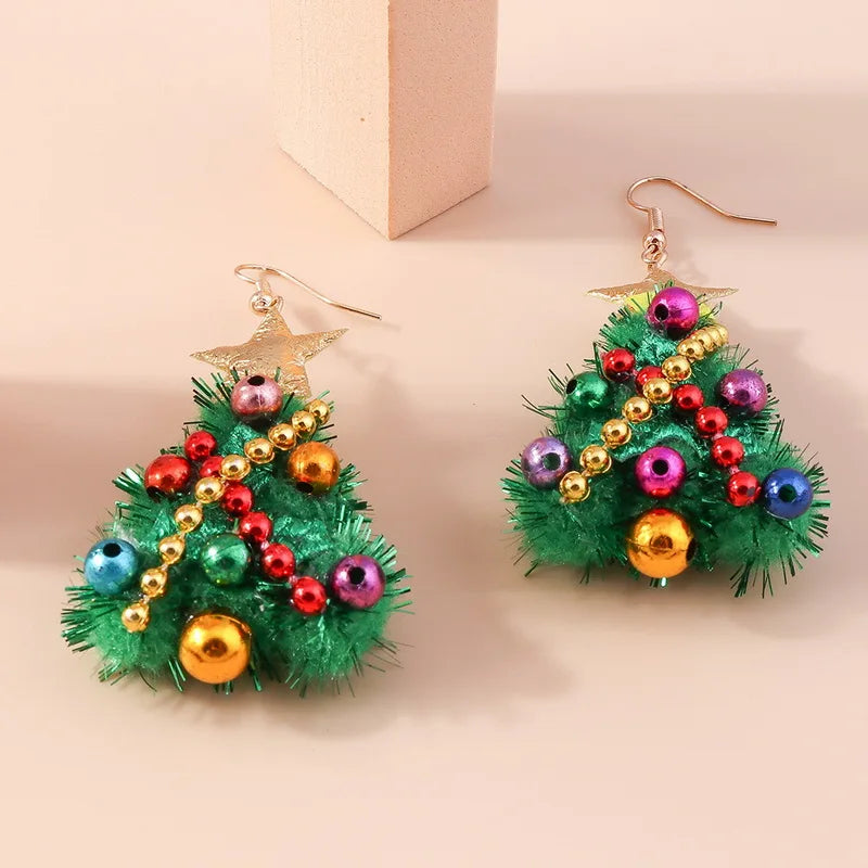 Hot Sale Merry Christmas Earrings Santa Claus Deer Tree Star Bells Snowman Earrings for Women Girls Happy New Year Jewelry Gifts