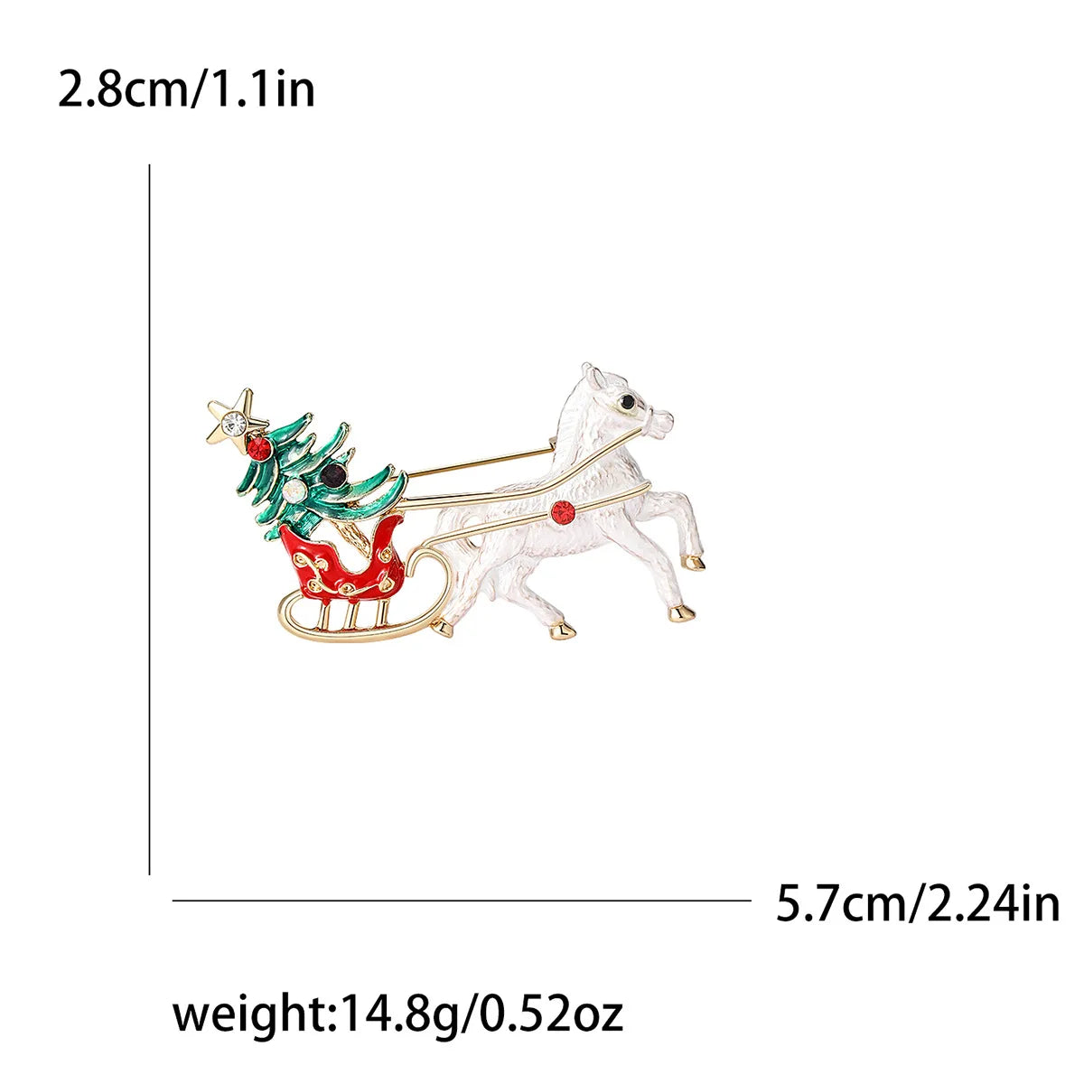 Christmas Carriage Brooch Ladies Unisex Enamel Happy Christmas New Year Character Party Casual Brooch Pin Gifts