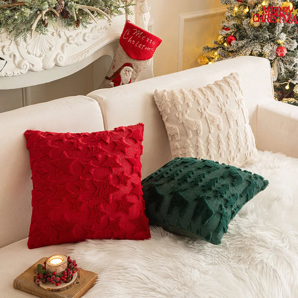 christmas decorative pillow cover 45x45cm plush cushion cover