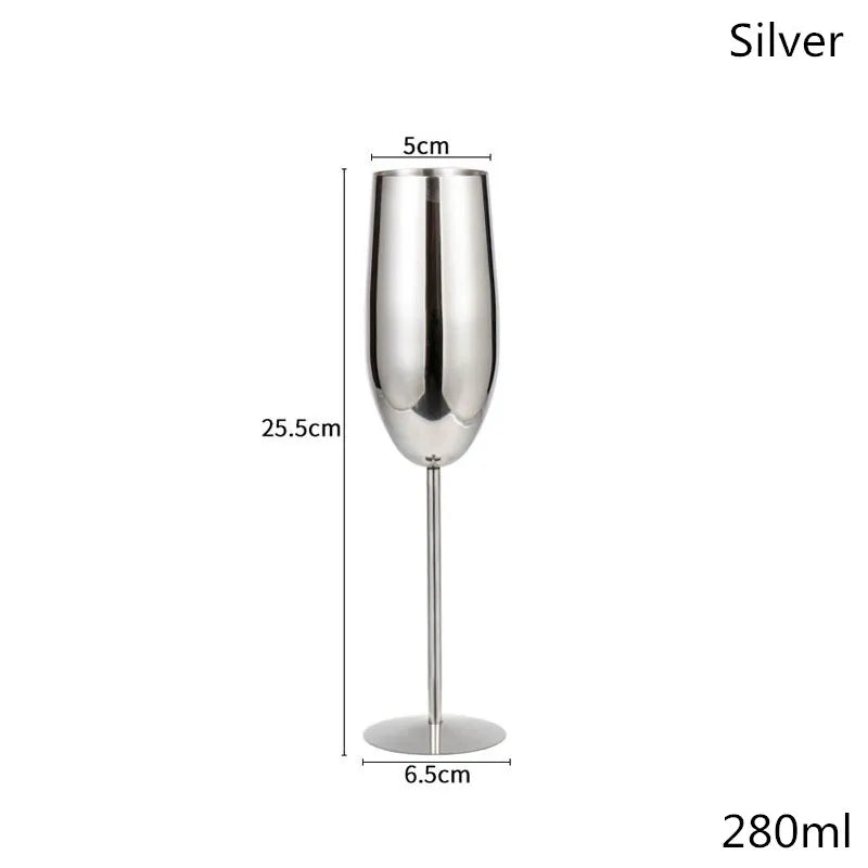 Stainless Steel Wine Glass Cocktail Goblet Red Wine Martini