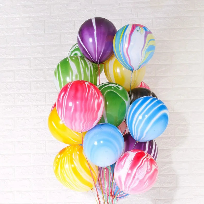 10/20/30pcs 12inch Agate Latex Balloon Wedding Birthday Party Decoration Baby Shower Party Supplies New Year's New Agate Balloon