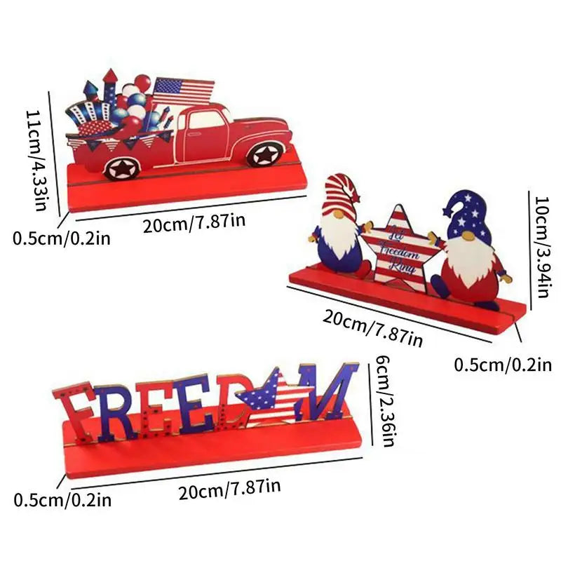 Fourth Of July Table Decoration Patriotic Table Centerpiece Sign Wooden Independence Day Gift Memorial Day Decorative Signs