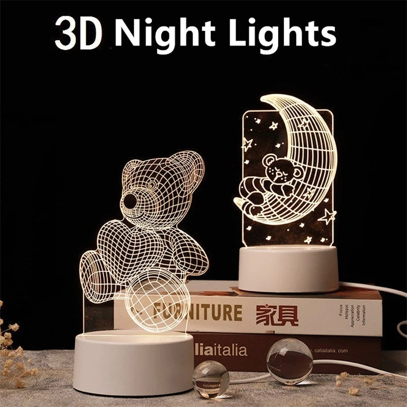 Romantic 3D Acrylic Led Night Light Valentine's Day Party Favors Bridesmaid Gifts Birthday Wedding Souvenirs for Guests Funny