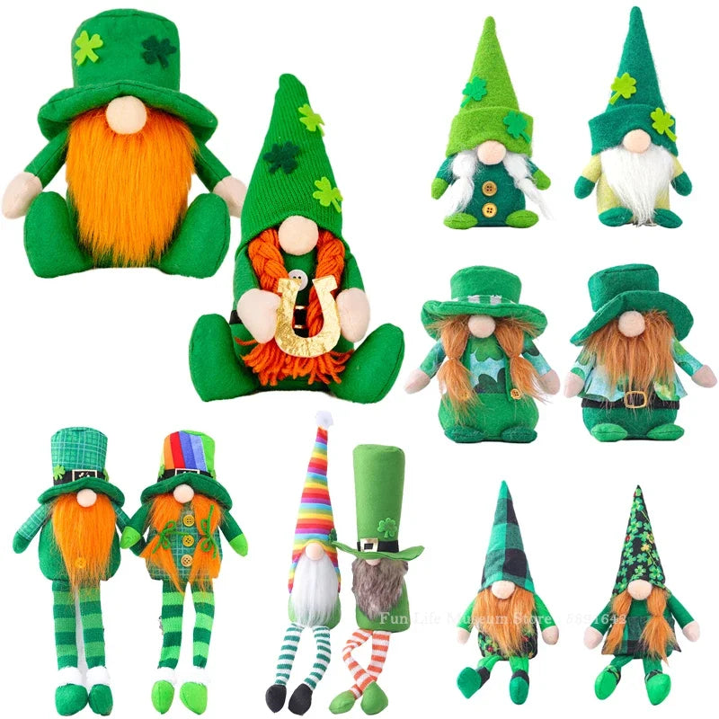 22 Styles St Patrick's Day Decorations Plush Gnome Green Faceless Doll Irish Day Party Decor Saint Patrick Ornaments Irish Gifts