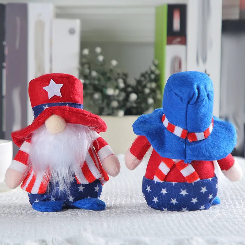 Handmade Patriotic Gnome, 4th of Julys Gnome Plush-Elf Memorial Day Decorations for Fourth of July USA Independence Day Gift