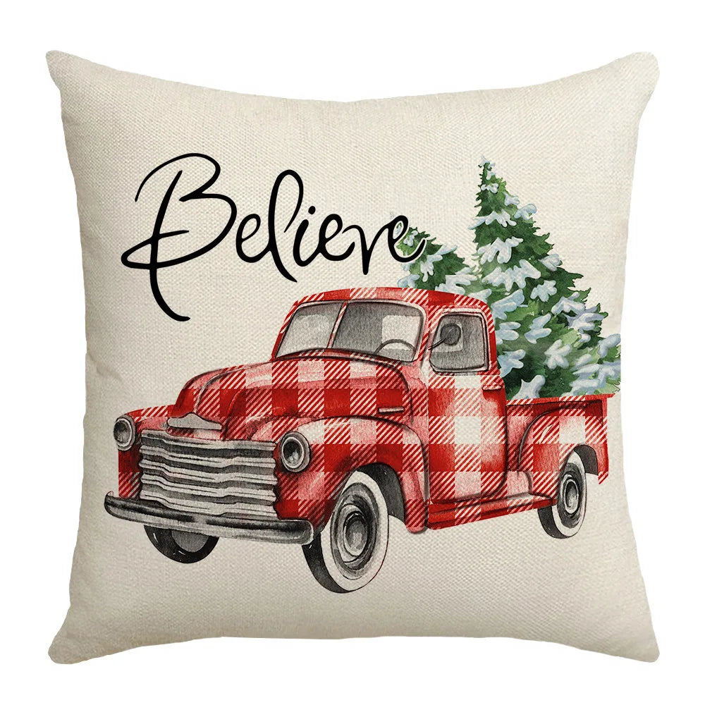 christmas decoration linen pattern bear cookie pictures sofa cushion