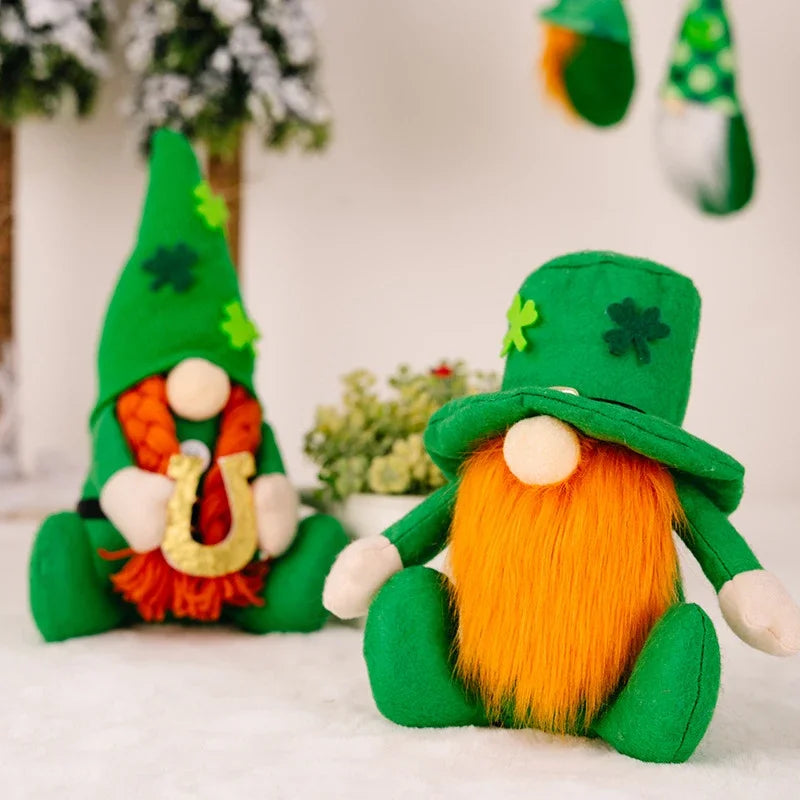 22 Styles St Patrick's Day Decorations Plush Gnome Green Faceless Doll Irish Day Party Decor Saint Patrick Ornaments Irish Gifts