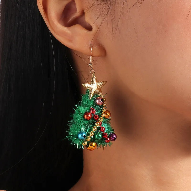 Hot Sale Merry Christmas Earrings Santa Claus Deer Tree Star Bells Snowman Earrings for Women Girls Happy New Year Jewelry Gifts