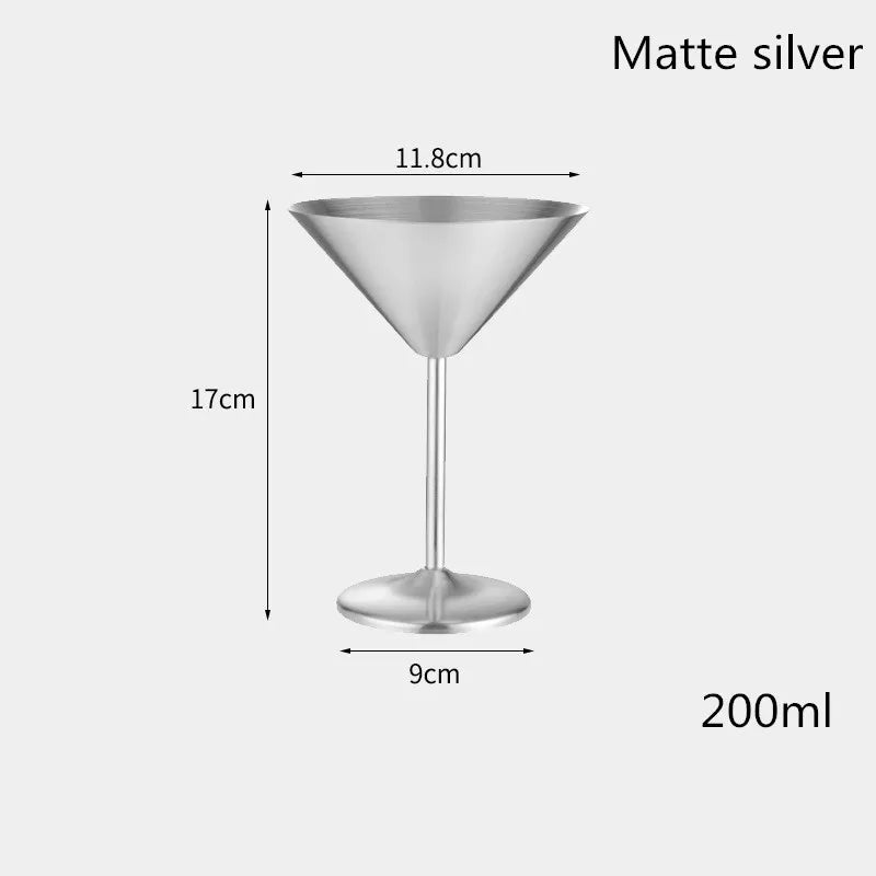 Stainless Steel Wine Glass Cocktail Goblet Red Wine Martini