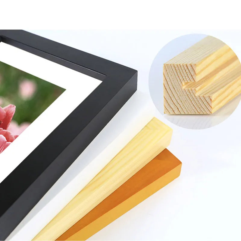 Solid Wood Photo Frame Picture Frame Wall Photo Frame Square Art Photo Multicolor Solid Wood Poster Frame Christmas Birthday Gif