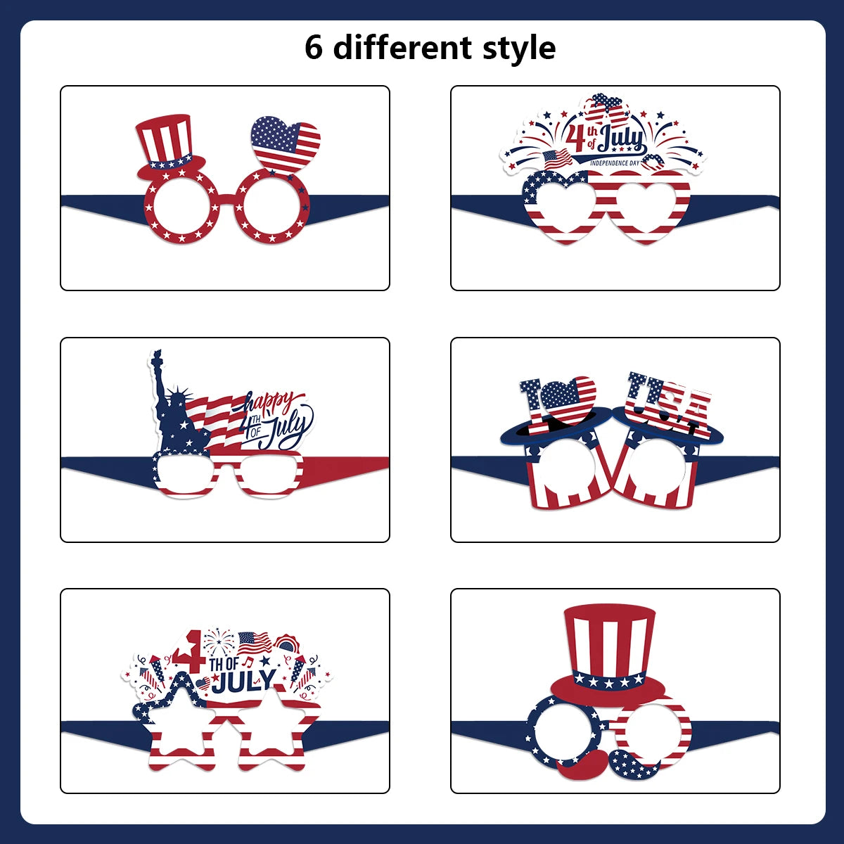 1set America Independence Day Banner Glasses Headband Fourth of July USA Hanging Flag Home kids Gift Decoration DIY Supplies