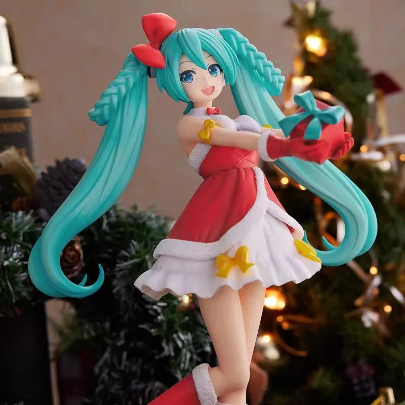 Christmas attire Hatsune Miku Figure Christmas Girl Desktop Anime Handmade Decoration Doll for Fans Collection Gift