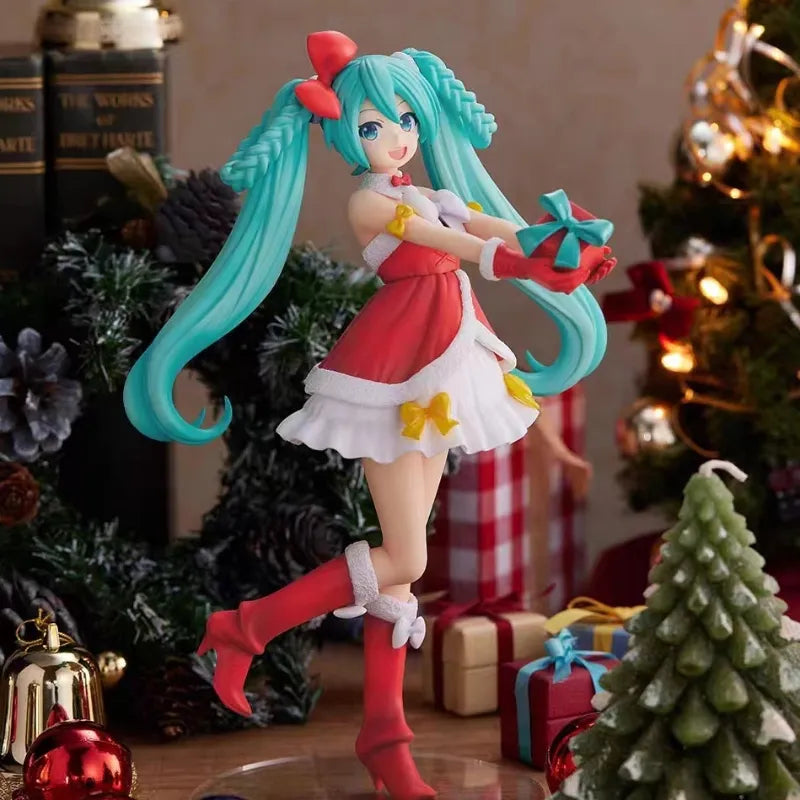 Christmas attire Hatsune Miku Figure Christmas Girl Desktop Anime Handmade Decoration Doll for Fans Collection Gift