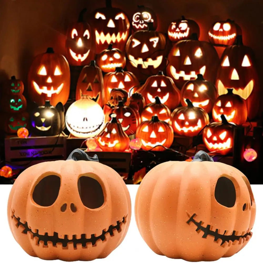 Pumpkin Lantern Plastic Halloween LED Pumpkin Lamp Flashing Ghost Festival Park Indoor Garden Decorat