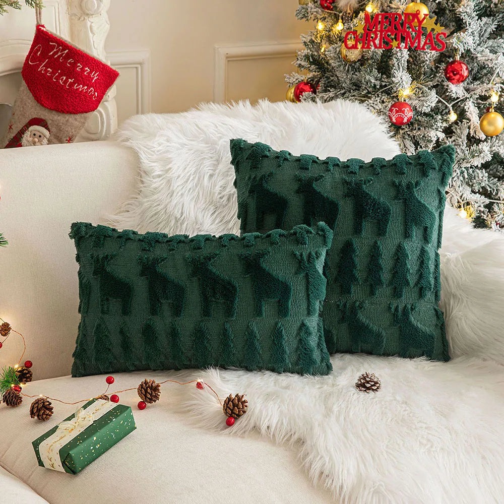 christmas decorative pillow cover 45x45cm plush cushion cover