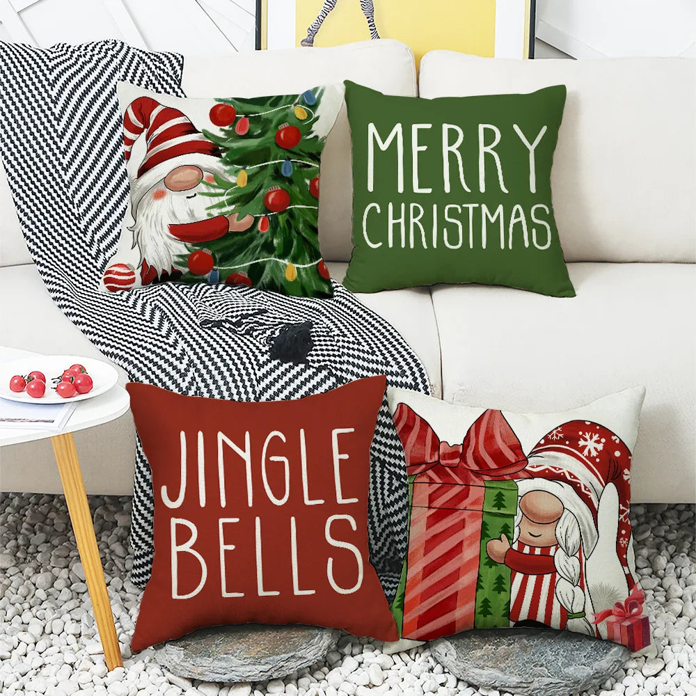 christmas decoration linen pattern bear cookie pictures sofa cushion