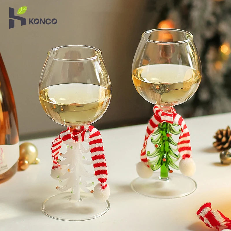 Christmas Tree Wine Glass Goblet Christmas Cocktail Glasses