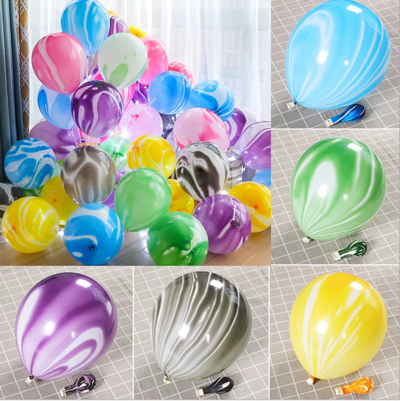 10/20/30pcs 12inch Agate Latex Balloon Wedding Birthday Party Decoration Baby Shower Party Supplies New Year's New Agate Balloon