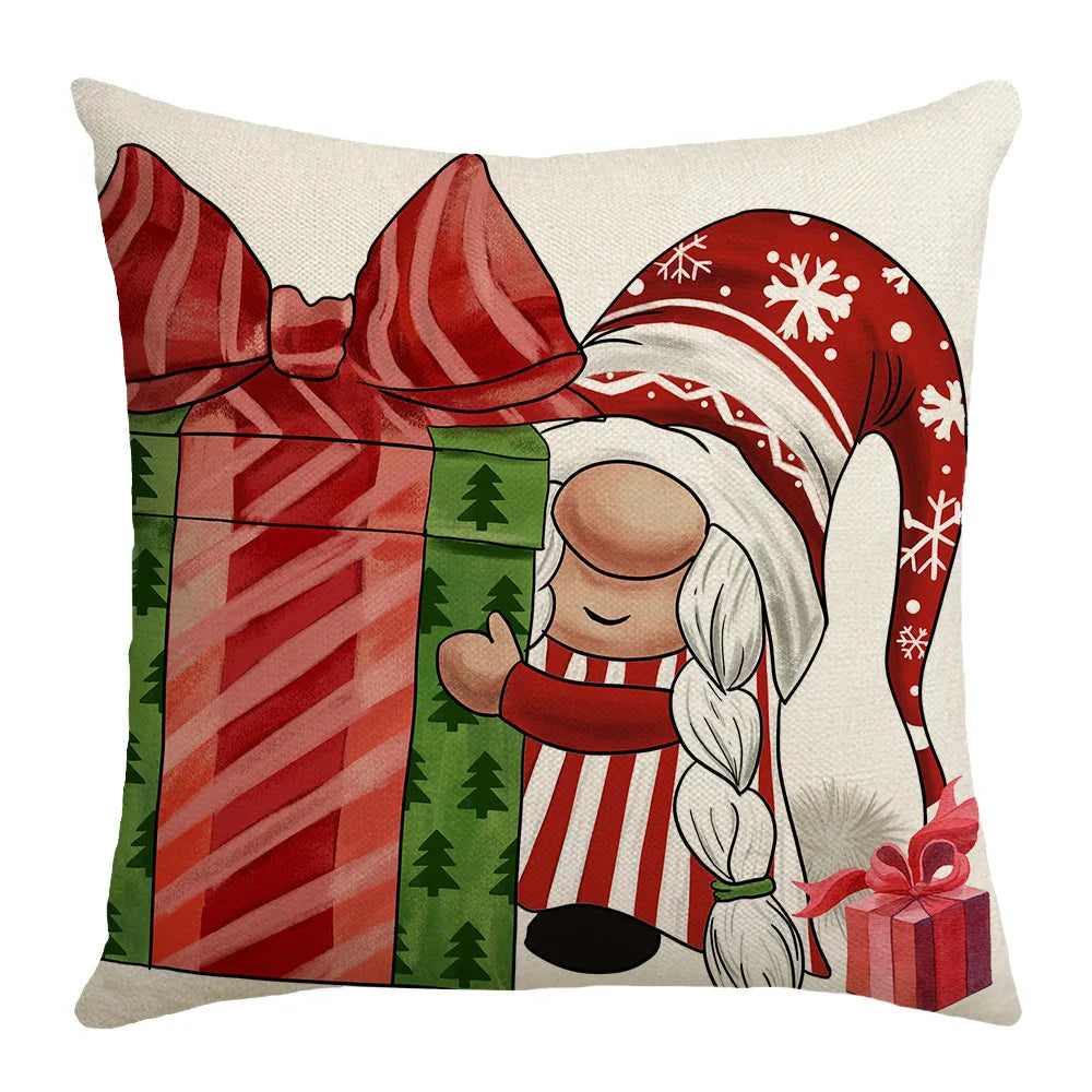 christmas decoration linen pattern bear cookie pictures sofa cushion