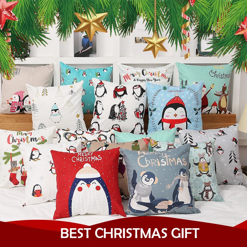 Christmas Decorations 2020 New Year Decor 45X45Cm Pillows Cover Christmas Decor for Home Santa Merry Christmas Gift Xmas Navidad