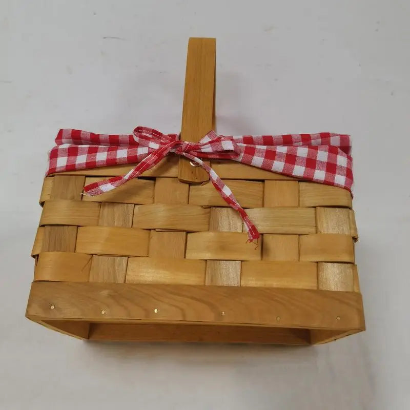 Wicker Picnic Basket With Handle Gift Packing Basket Wicker Hamper And Storage Basket For Christmas Sturdy Woven Body For Picnic