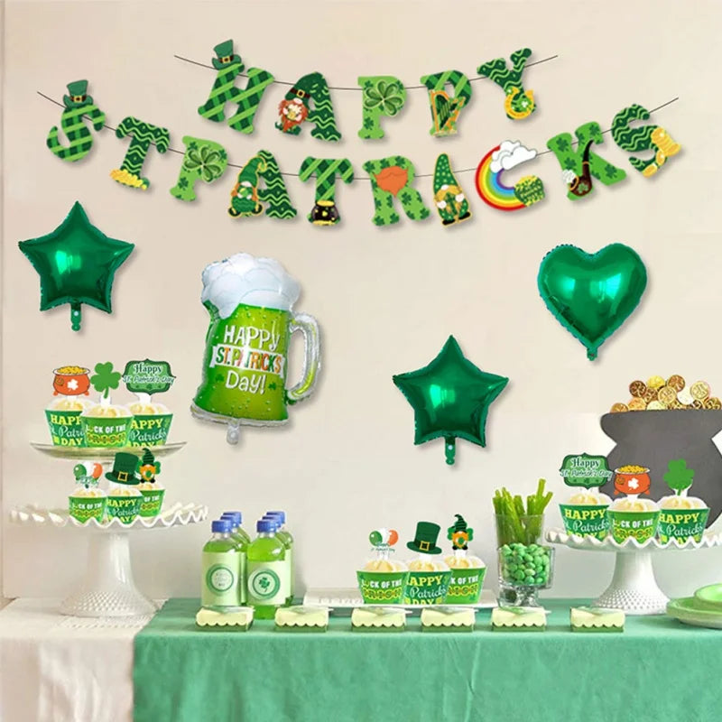 St. Patrick's Day Decoration Set Durable No Chemical Odo Easy to Assemble St. Patrick's Day Party Decorations  Irish Paper Fans