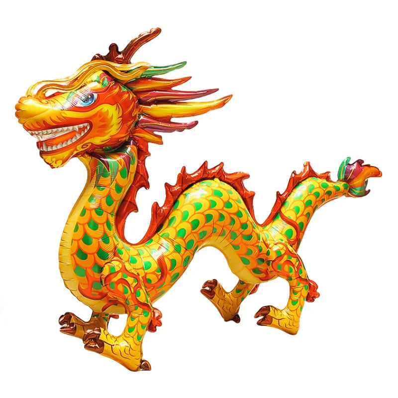 New Year's Day 3D Standing Dragon Awakening Lion Birthday Gift Spring Festival Party Decoration Aluminum Film Balloon