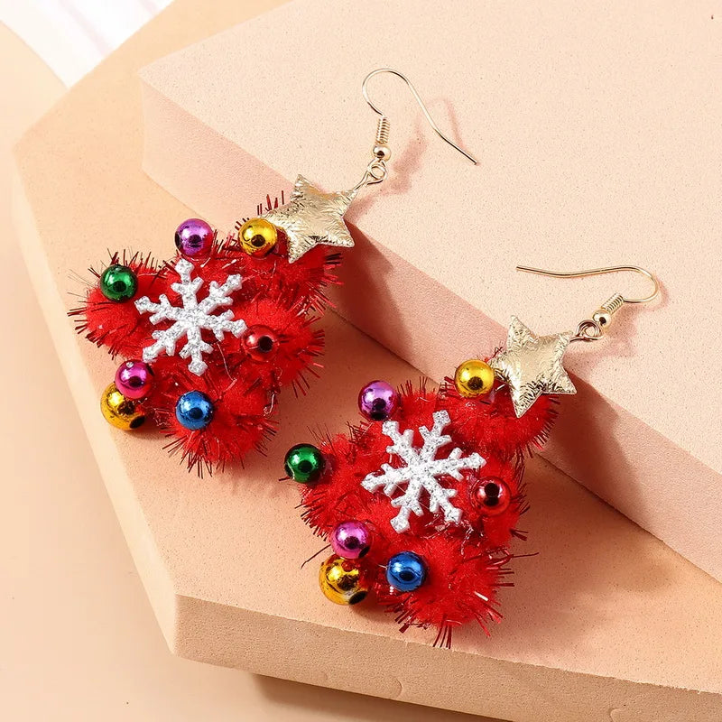 Hot Sale Merry Christmas Earrings Santa Claus Deer Tree Star Bells Snowman Earrings for Women Girls Happy New Year Jewelry Gifts