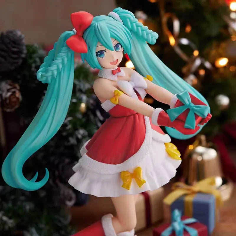 Christmas attire Hatsune Miku Figure Christmas Girl Desktop Anime Handmade Decoration Doll for Fans Collection Gift