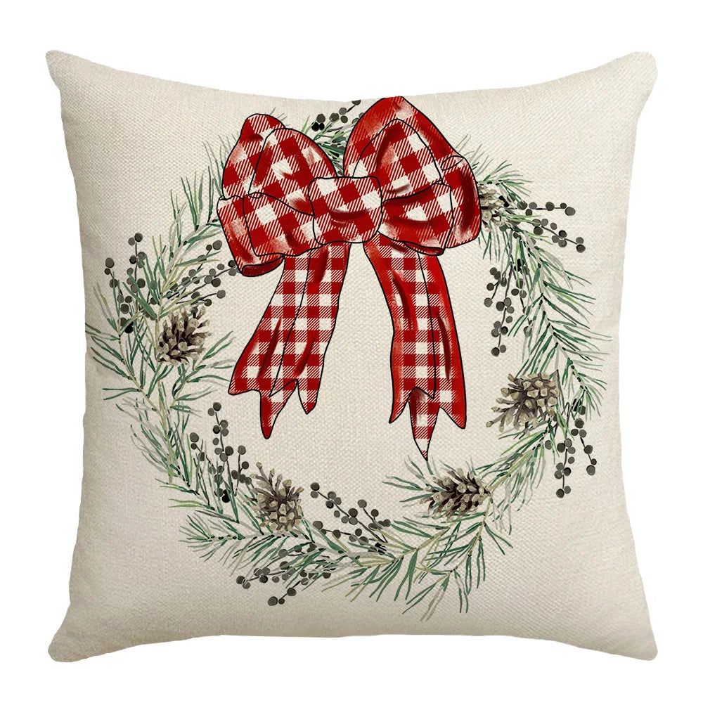 christmas decoration linen pattern bear cookie pictures sofa cushion