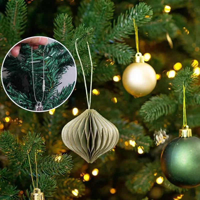 100Pcs Christmas Hanging String Xmas Tree Ball Hanging Pendant Ropes with Snaps Locking Xmas Decoration Accessories