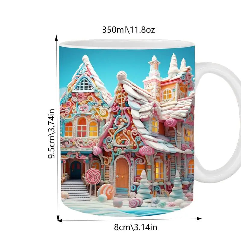 Holiday Christmas mugs 3D Printed Winter Coffee Cups 350ml Funny festive coffee mugs for Women Men 2023 Christmas decorations