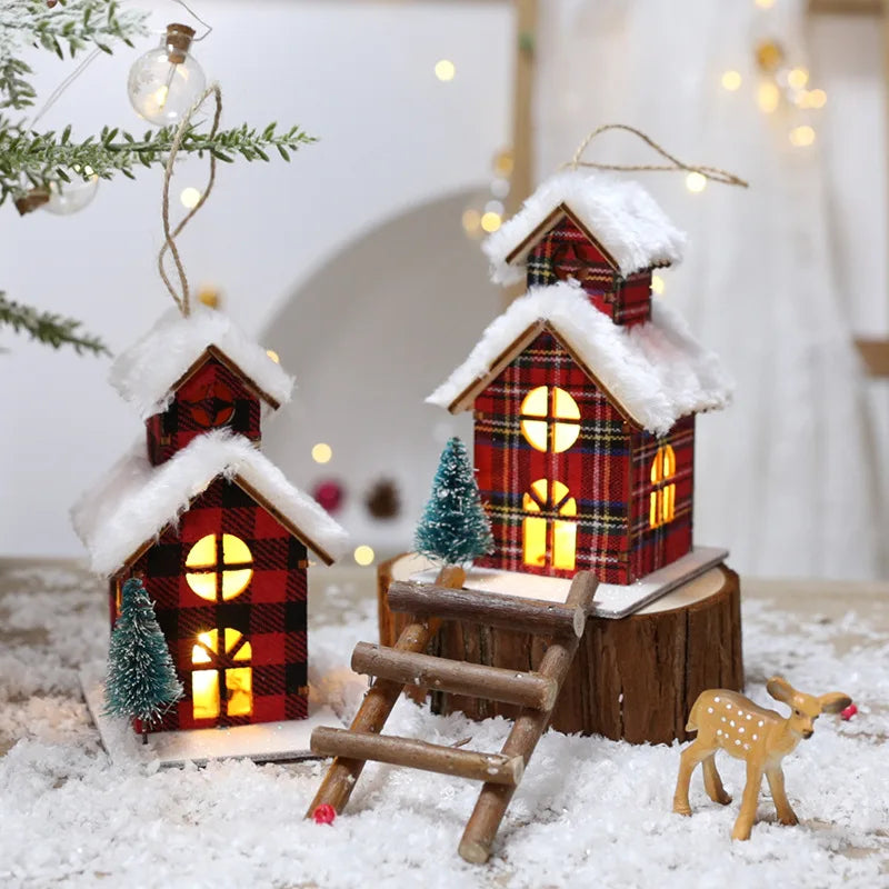 christmas led light wooden house luminous luxury bungalow christmas de