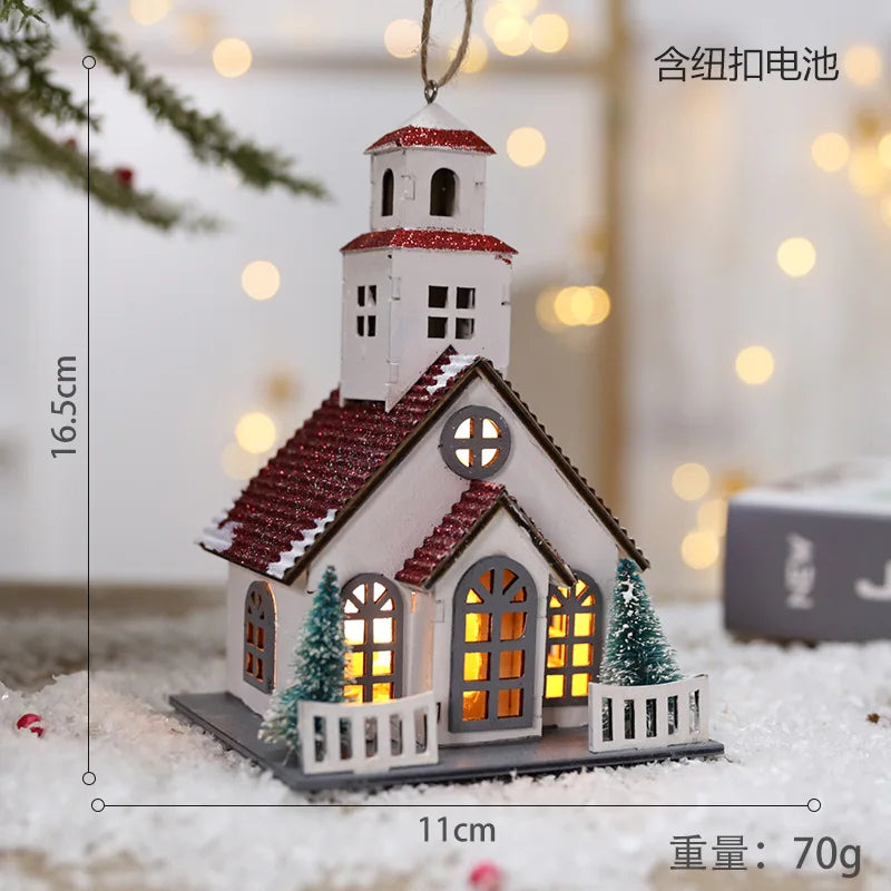 christmas led light wooden house luminous luxury bungalow christmas de