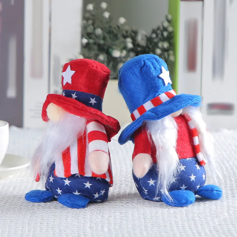 Handmade Patriotic Gnome, 4th of Julys Gnome Plush-Elf Memorial Day Decorations for Fourth of July USA Independence Day Gift