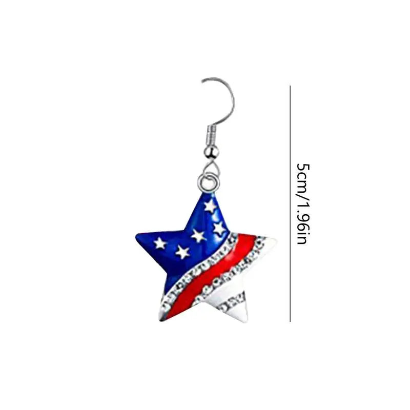 Fourth Of July Earrings July 4th Flag Drop Earrings Red White Blue Dangle Earrings For Women Girls 4th Of July Jewelry Gift