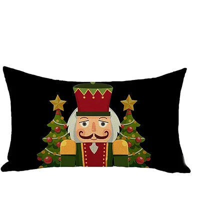 merry christmas nutcracker lumbar decoration pillow cover cartoon home